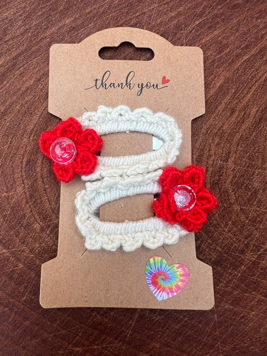Pair - Floral Hair Clips