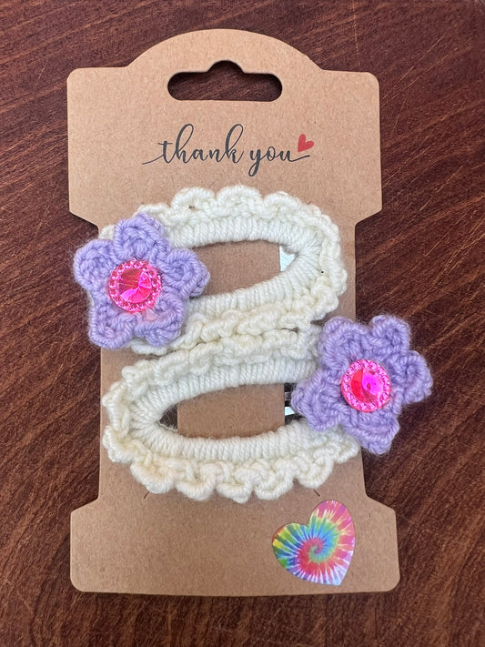 Pair - Floral Hair Clips
