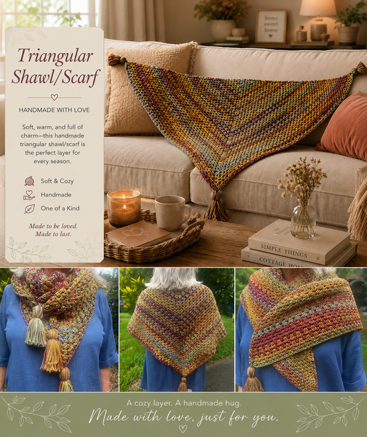 Triangular Shawl/Scarf - Made to Order